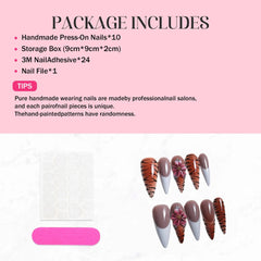 Qicaijia handmade press-on nails kit for quick manicures at home.