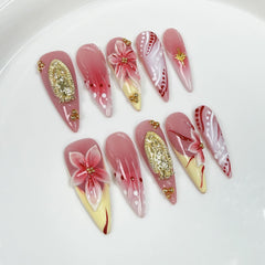 Qicaijia long press on nails almond design for elegant daily wear.