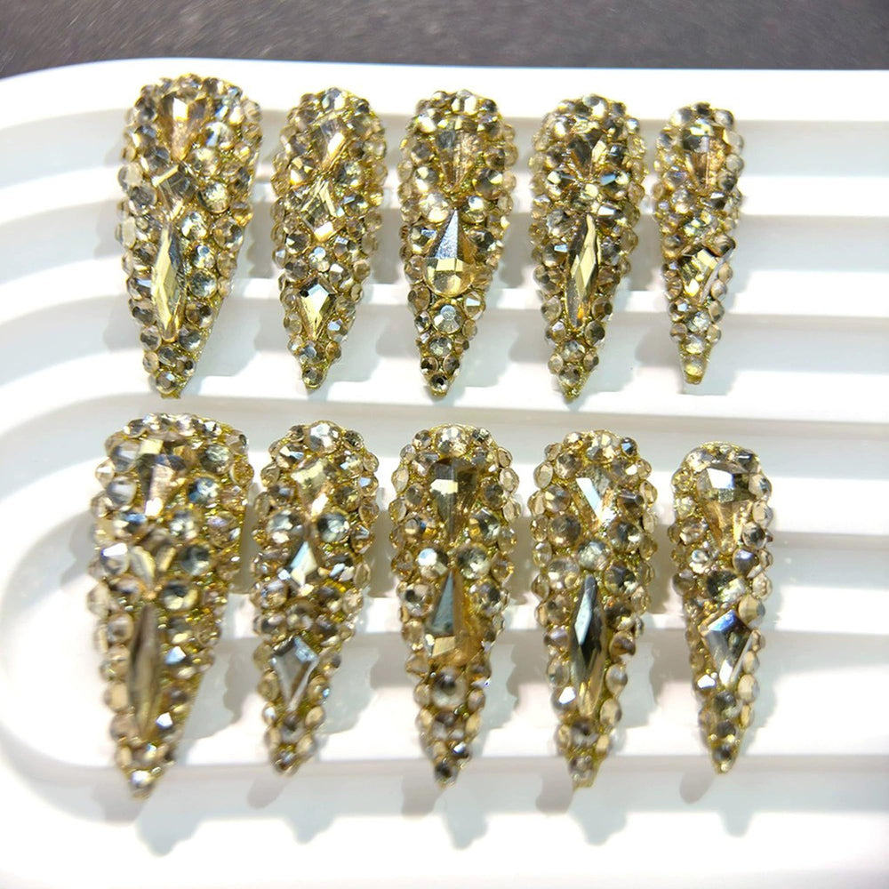 Qicaijia luxury full-cover false nails for durable, reusable glam