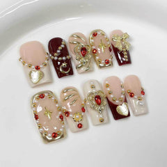 Qicaijia medium square press-on nails for a chic at-home manicure.