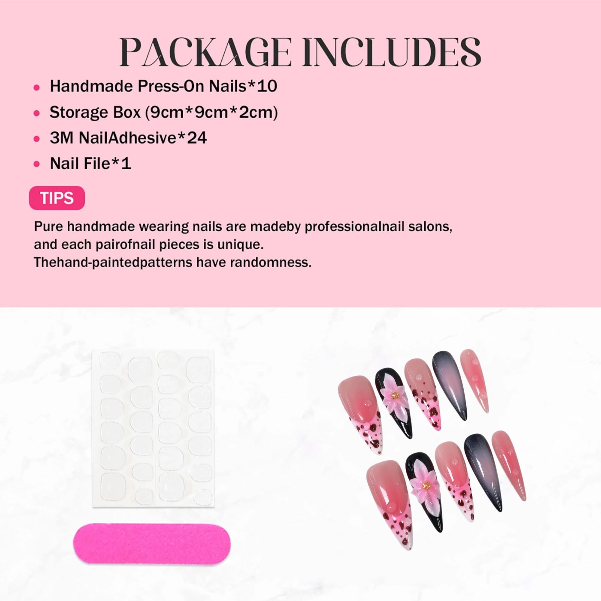 Qicaijia nail kit includes jelly glue and file for easy application
