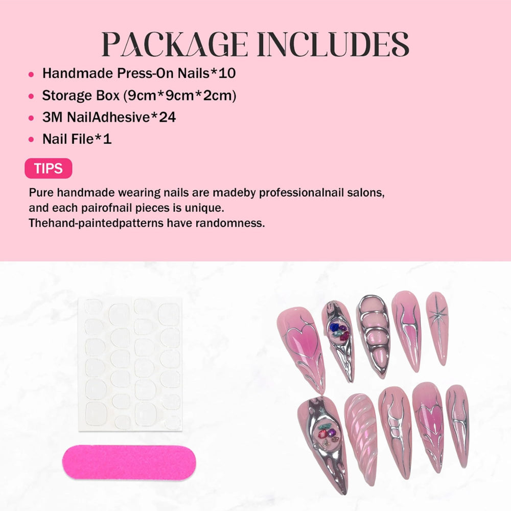 Qicaijia nails with included jelly glue simplify at-home application.