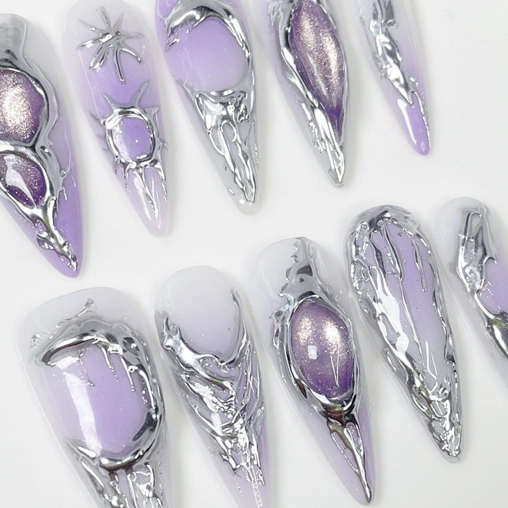 Qicaijia full cover long nails for salon-like wear at home