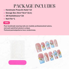 Qicaijia reusable acrylic press-on nails kit for multiple wears.
