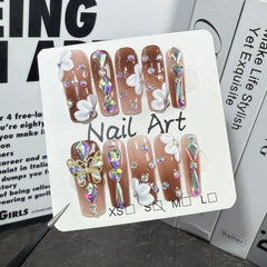 Qicaijia reusable nails with glue and file for quick at-home nail art