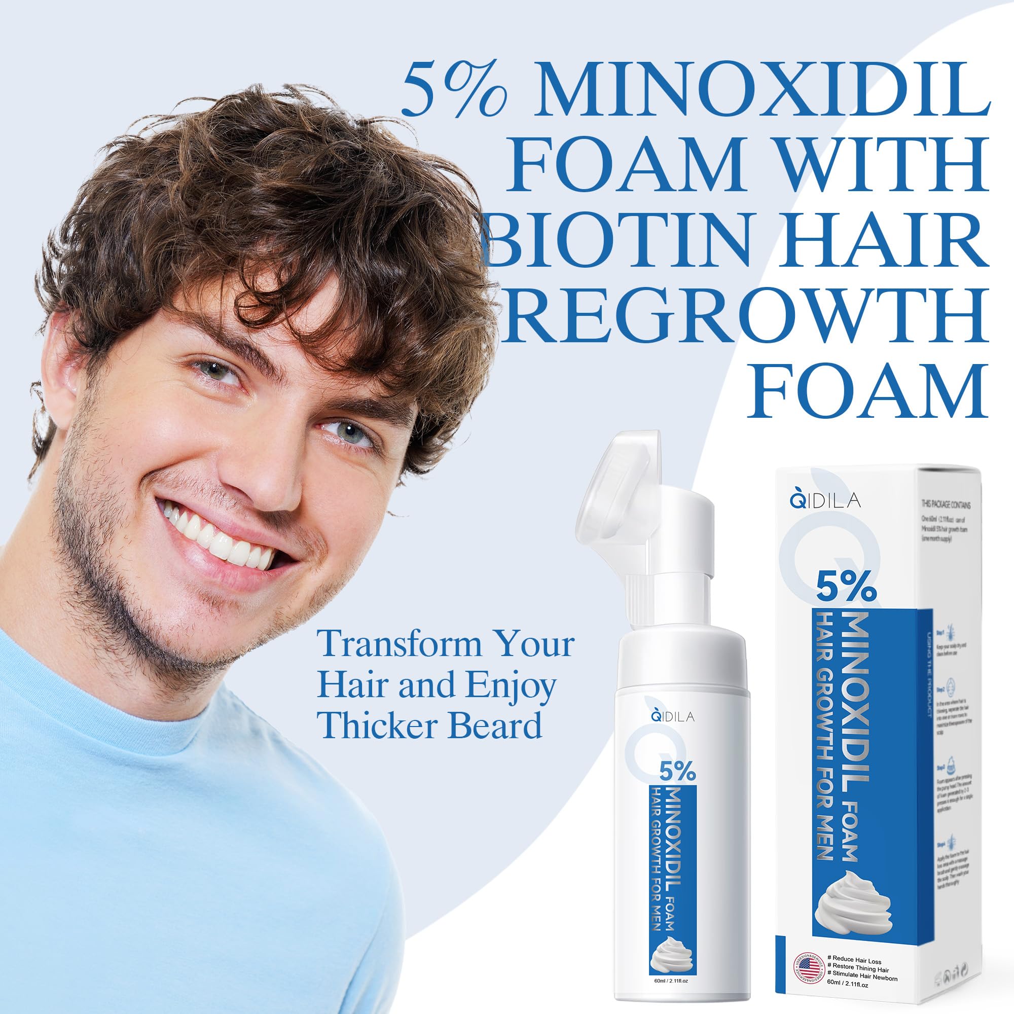 QIDILA 60ml bottle pack provides a compact, ready-to-use solution for daily regrowth.