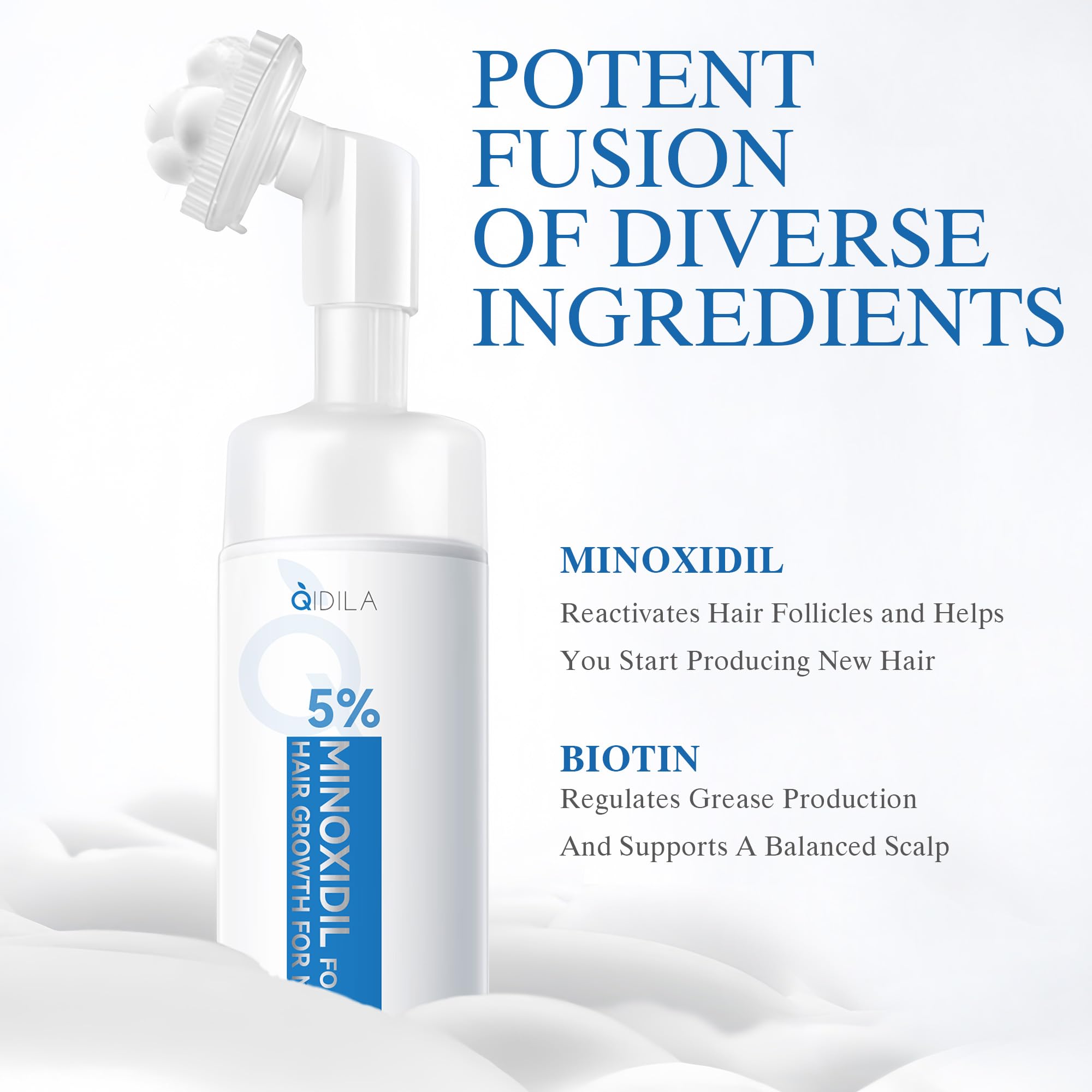 QIDILA Minoxidil Foam with dermatologist-recommended formula supports visible hair regrowth.