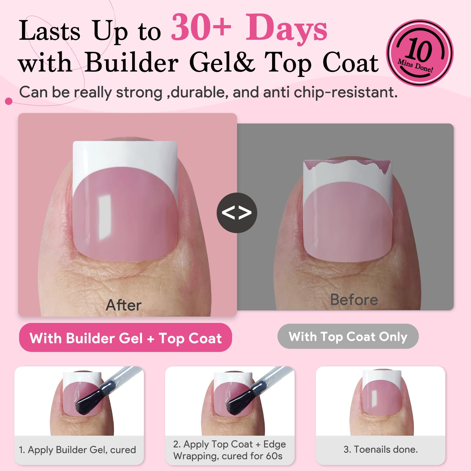 QIEK 3mm French tip with sharp square edge for modern elegance