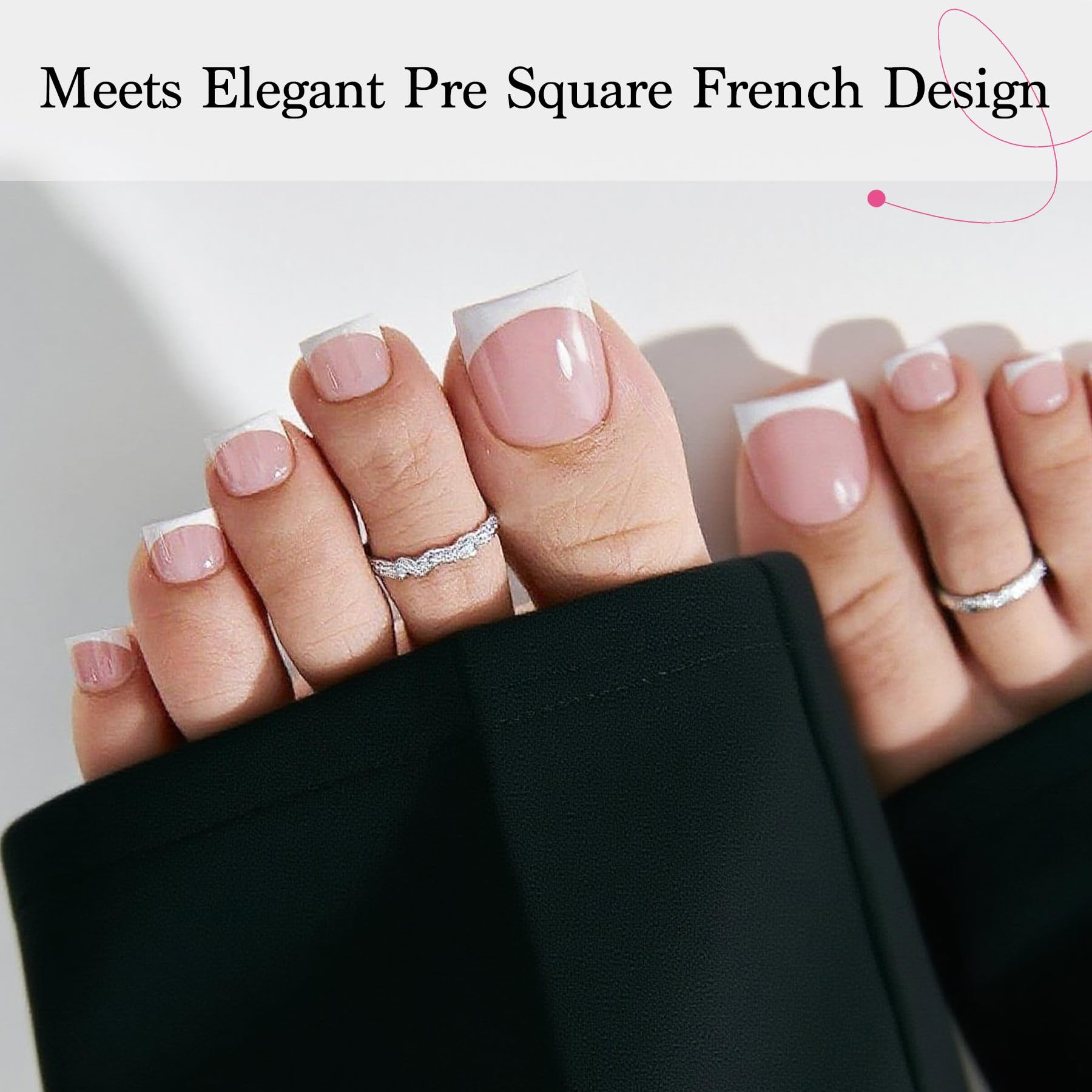 QIEK toe tips with 3mm French white edge for elegant finish