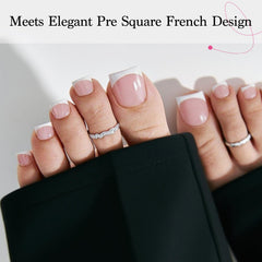 QIEK toe tips with 3mm French white edge for elegant finish