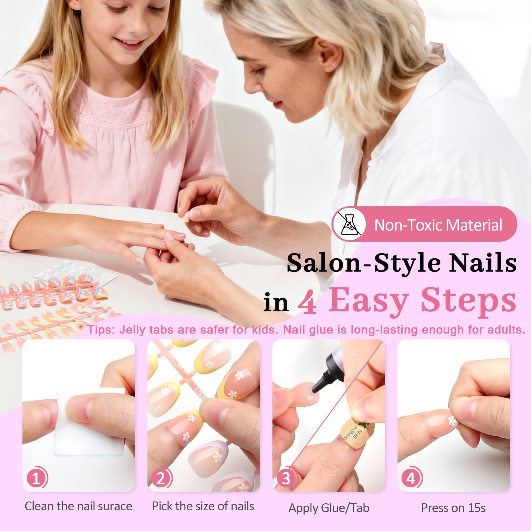 QIEK complete nail kit box image with 4 sets and tools.