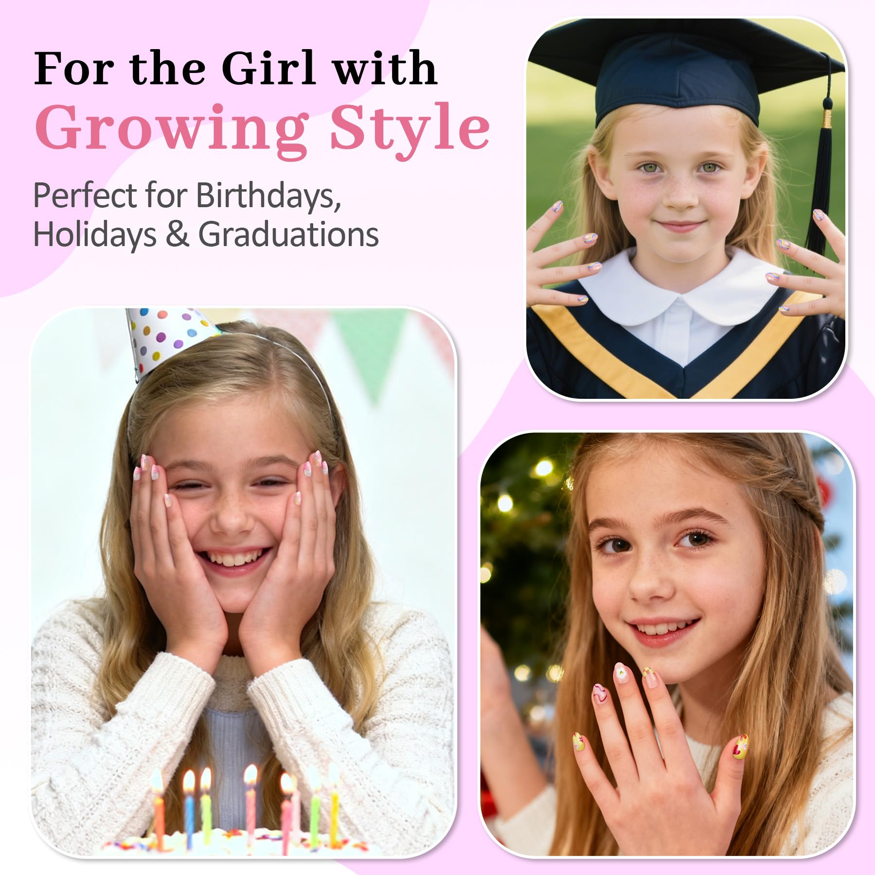 QIEK gift box image, ready-to-gift packaging for kids nail kit.