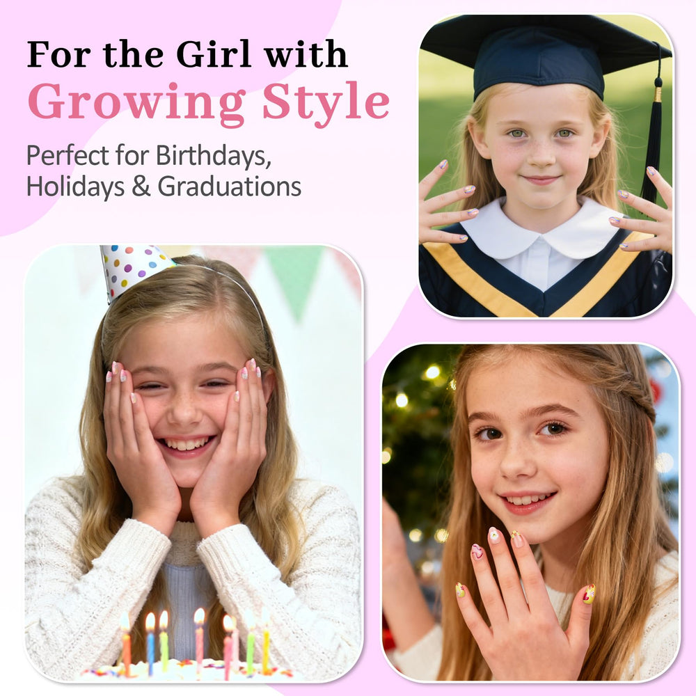 QIEK gift box image, ready-to-gift packaging for kids nail kit.