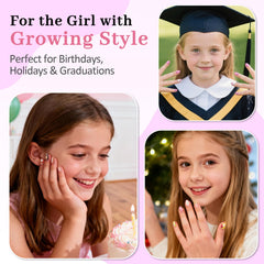 QIEK nails on tween hands showcase playful, colorful style.