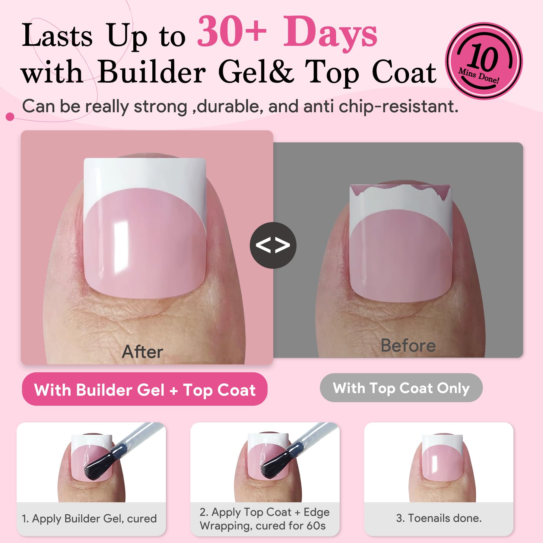 QIEK long-wear toe tips can last up to four weeks with gel and top coat