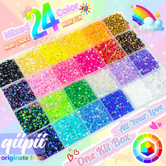 qiipii 4mm jelly rhinestones closeup showing color variety for crafts