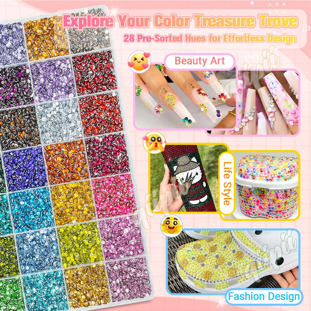qiipii colorful rhinestones for nail art and makeup looks