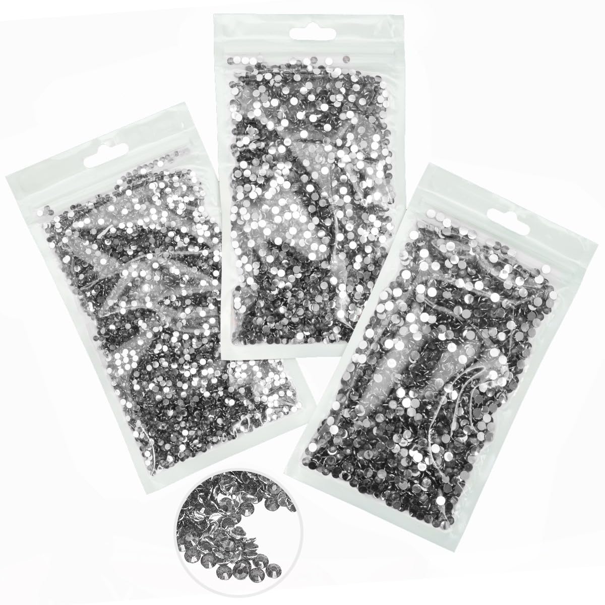 qiipii dark gray resin rhinestones 3mm for nails and crafts with vibrant sparkle