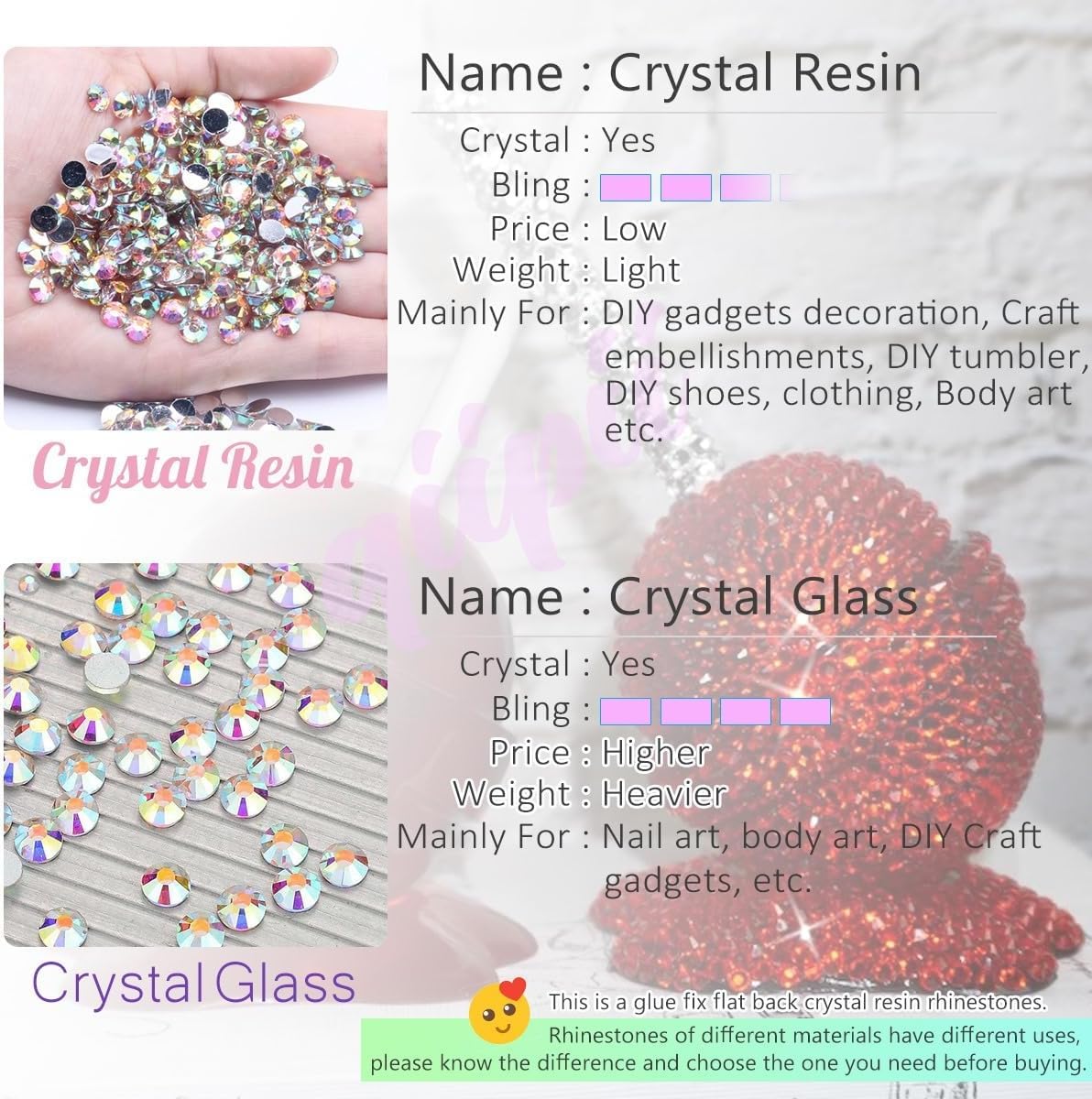 qiipii dark gray resin rhinestones 4mm ideal for tumblers, bottles and DIY decorations