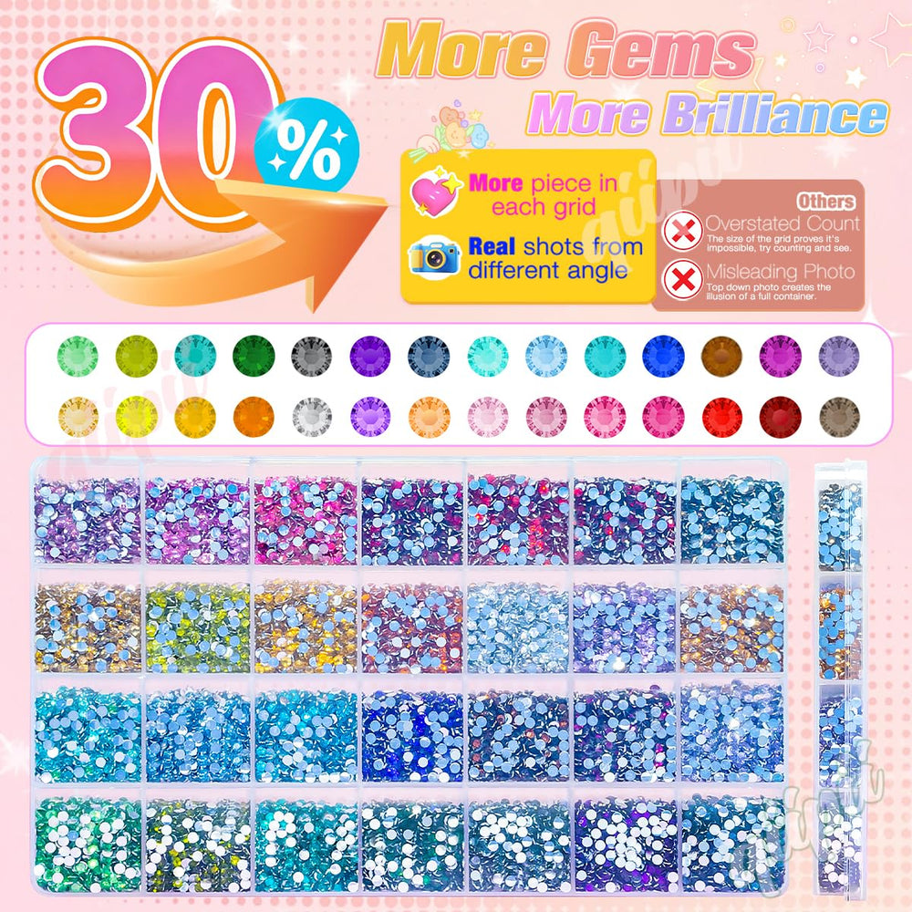 qiipii flatback SS10 rhinestones on sample swatch