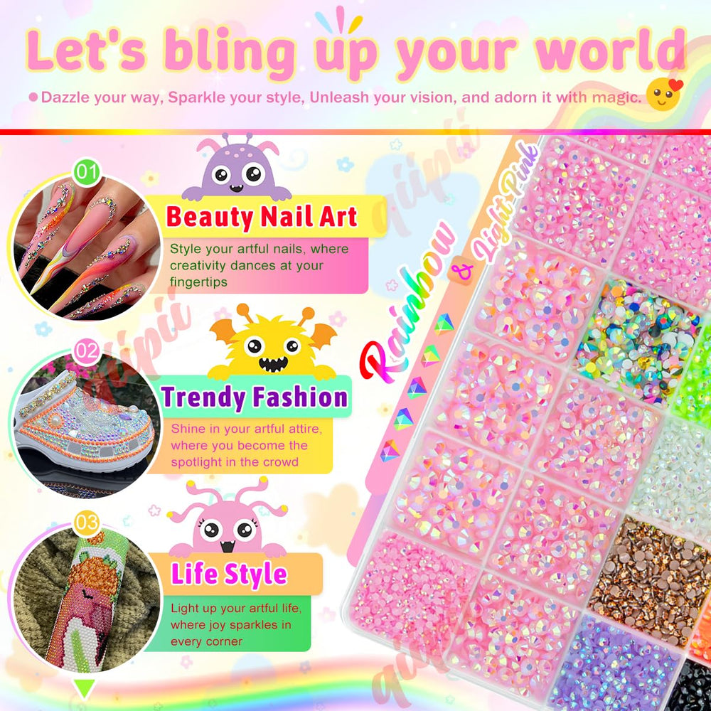 qiipii light pink AB rhinestones, 4mm, brilliant facets for tumblers