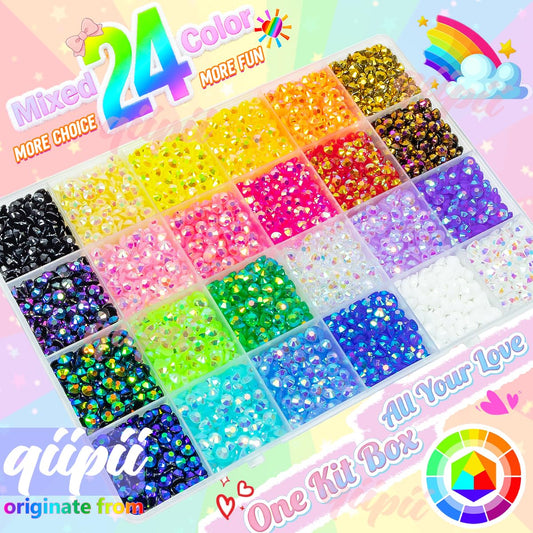 qiipii resin rhinestones packaging and tools for easy crafting setup