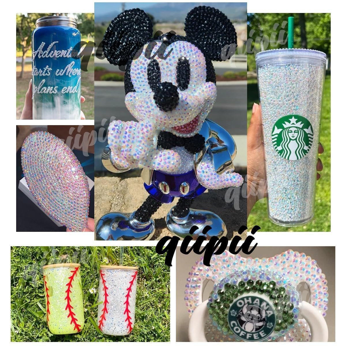 Qiipii rhinestones decorate clothing, shoes, and bags with sparkle