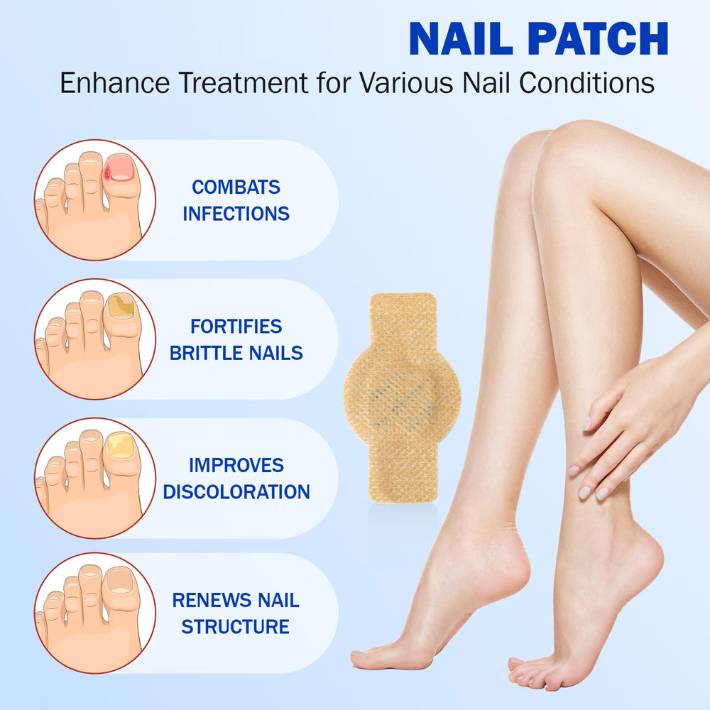 Close-up of Qing Yo patches adhering securely along the nail edge