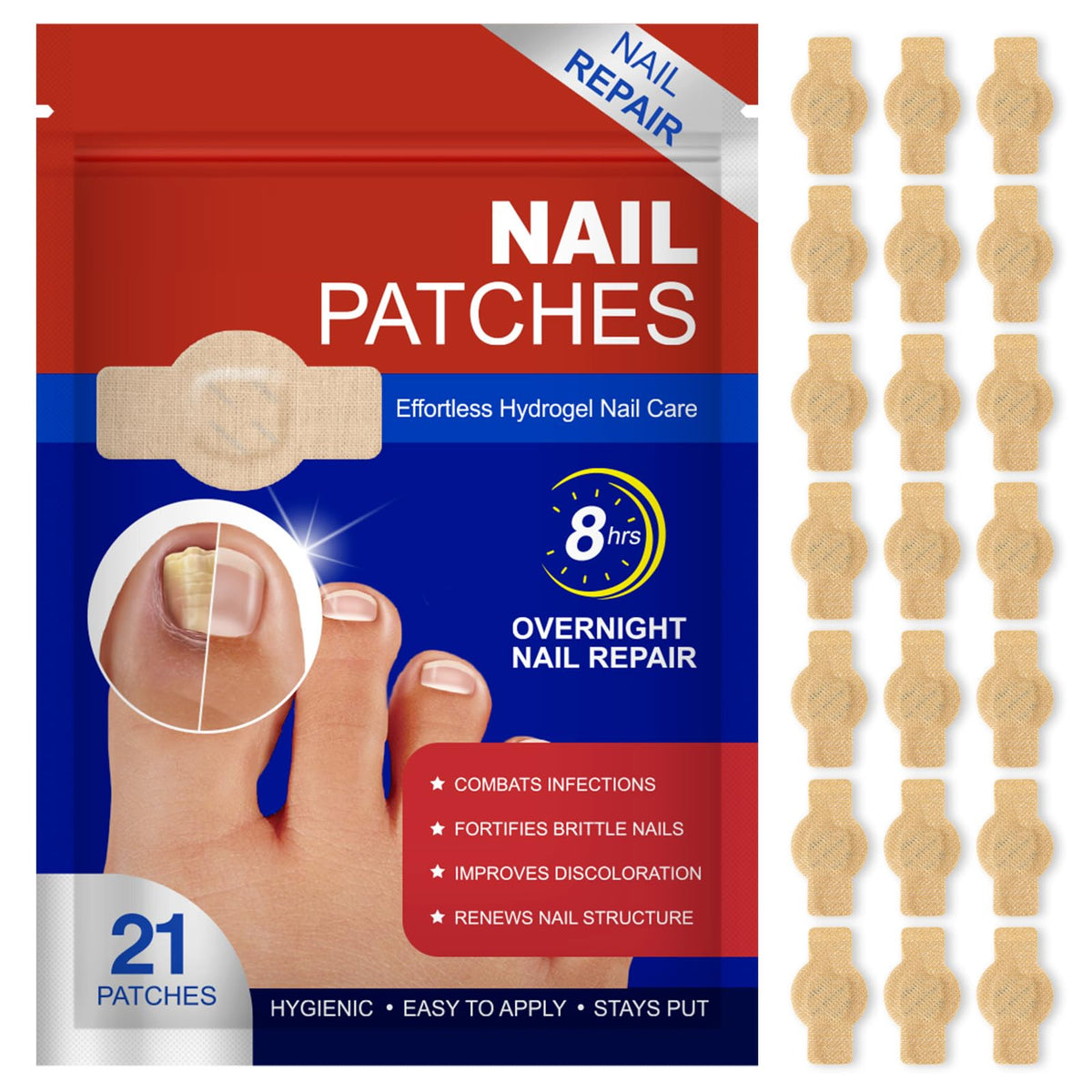 Qing Yo Nail Patches shown for overnight application supporting sleep-time care