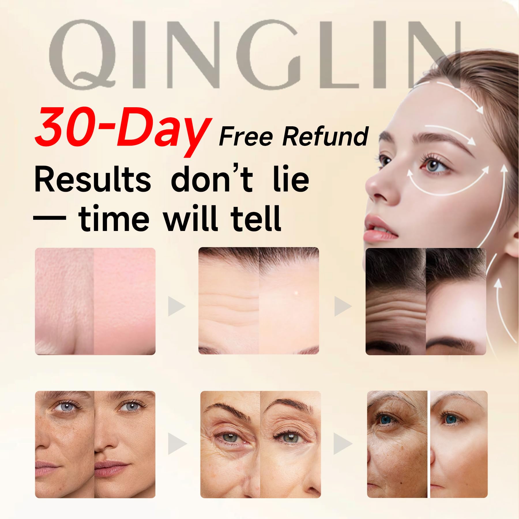 Neck-area application demonstrates gentle firming and elasticity support.