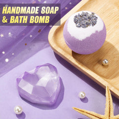 Qinline lavender handmade soap shown for gentle cleansing.
