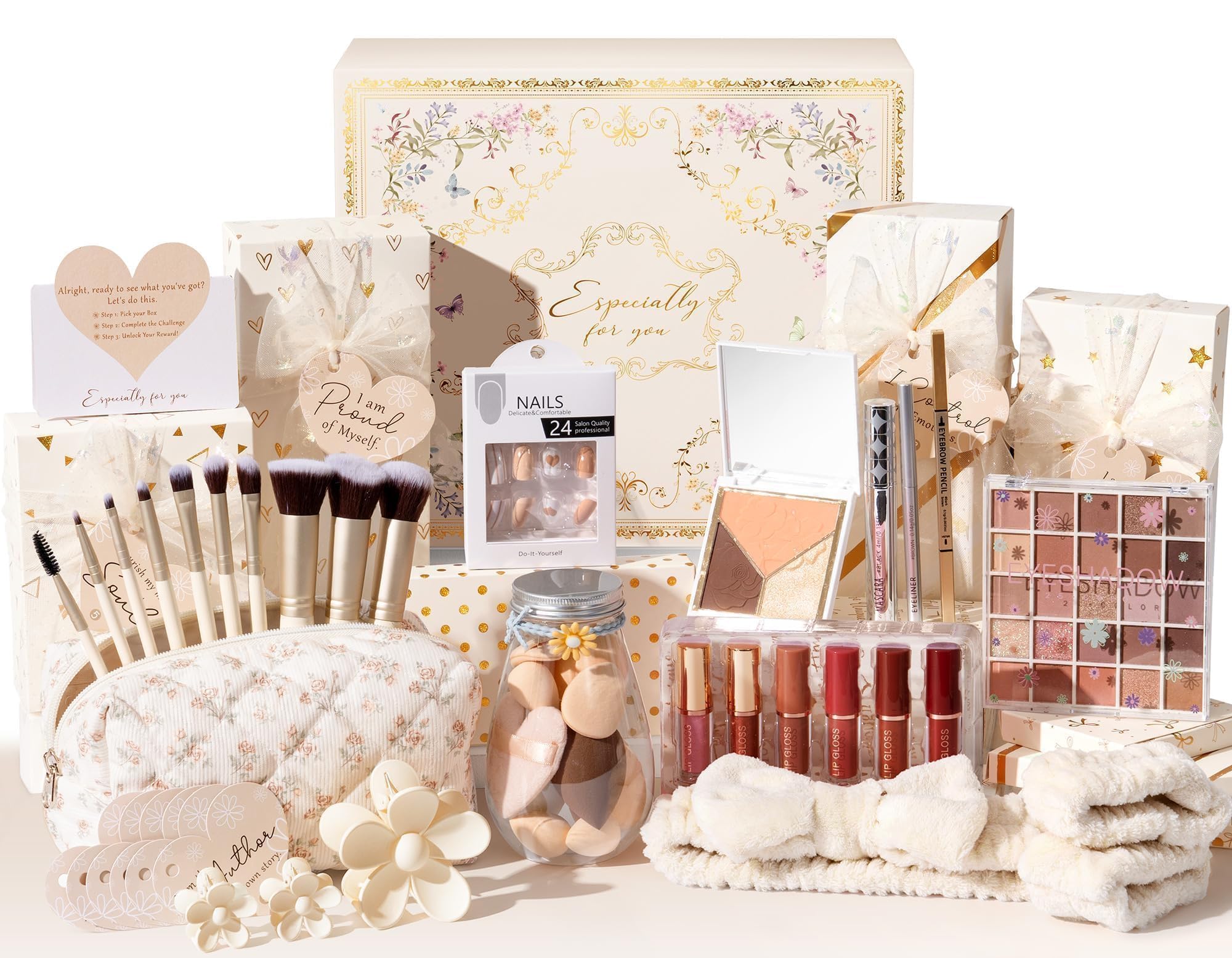 Qinline teen girl gift box with complete makeup set for self-expression