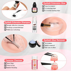 Qinzave eyelash glue ensures clean adhesion for safe, repeatable practice on the mannequin.