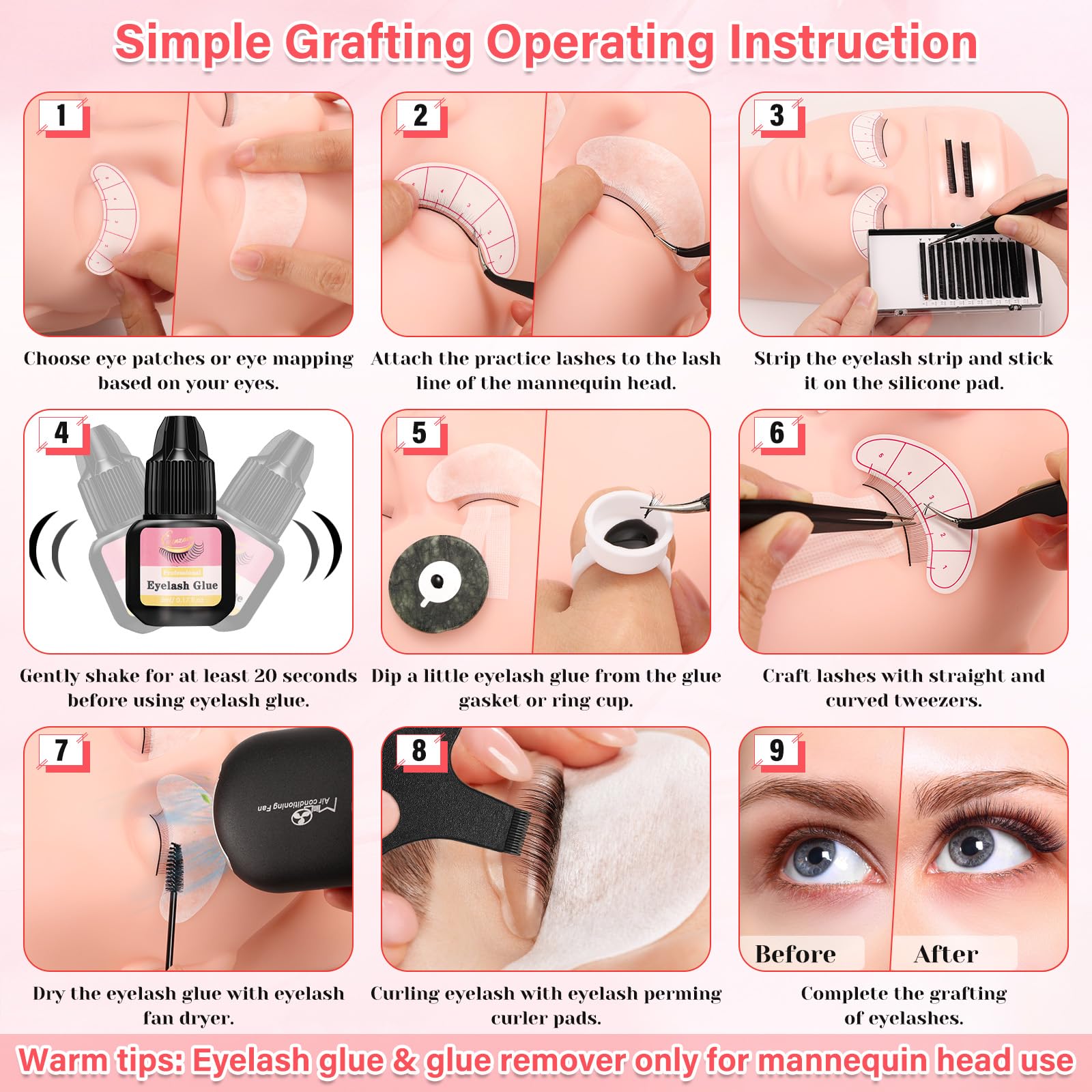 Qinzave lash brush aids even combing and order during technique drills.