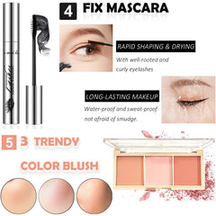 QIONG All in One makeup kit tri-color eyebrow powder for defined brows