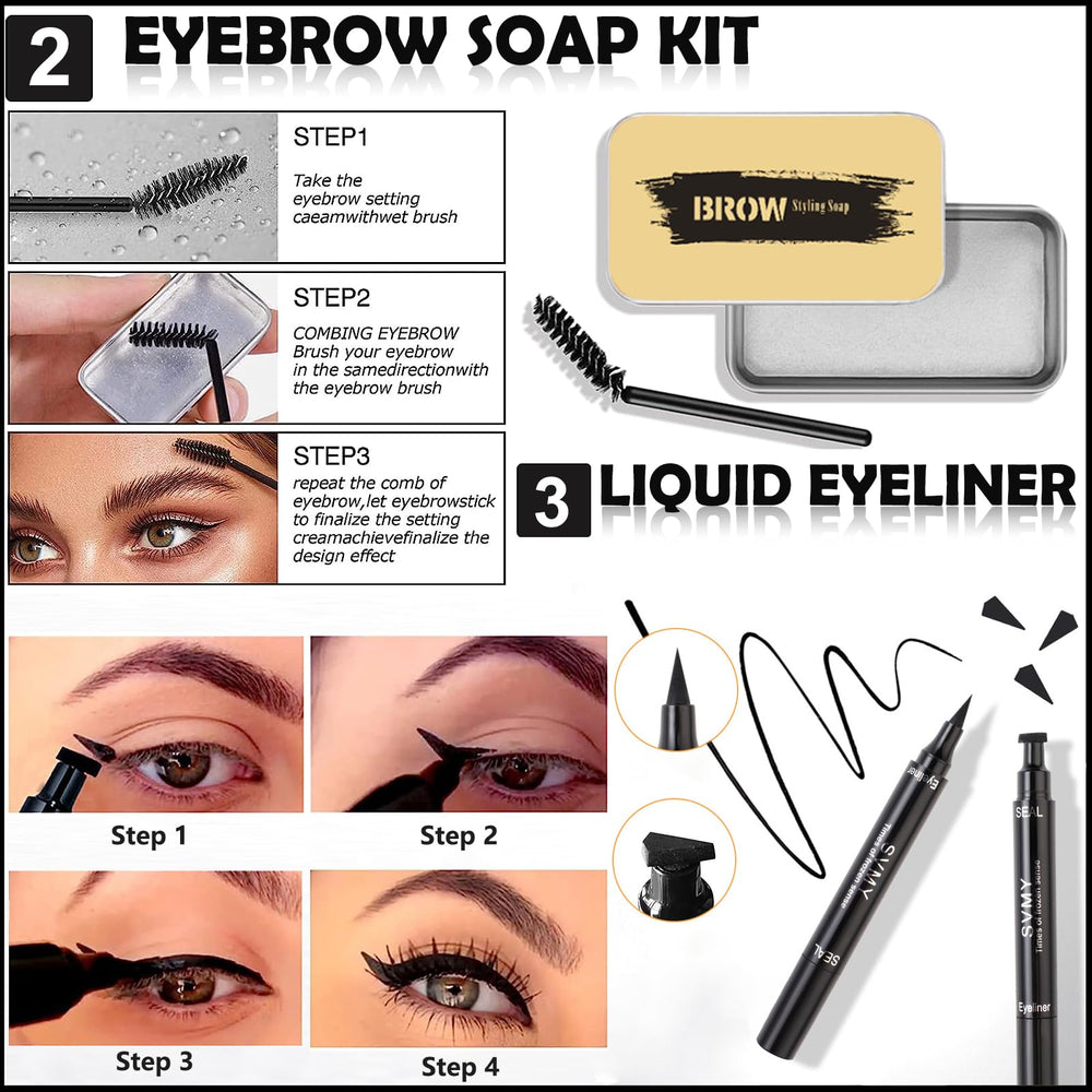 QIONG All in One makeup kit waterproof liquid eyeliner for precise lines