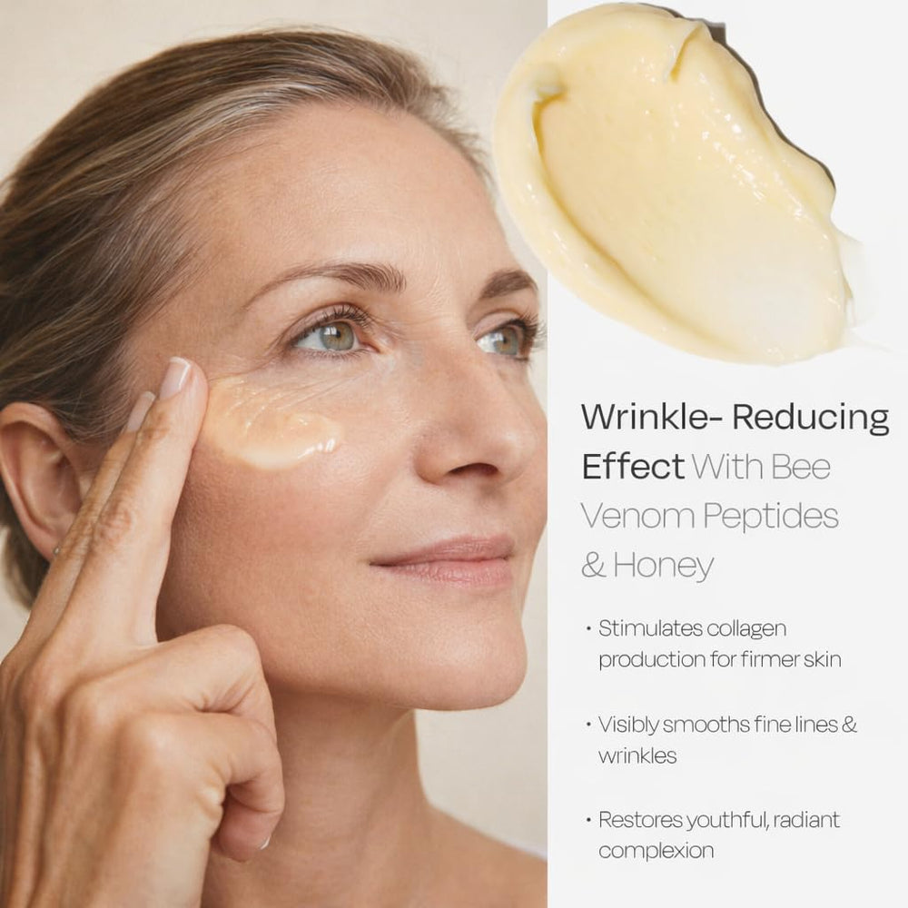 QISARONIX Bee Venom Cream applied to arm for body moisture