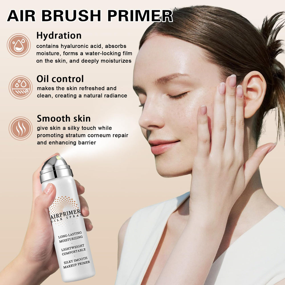 QIUFSSE airbrush foundation bottle closeup highlights smooth consistency.