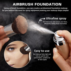 QIUFSSE airbrush foundation priming skin emphasizes hydrating base for longer wear.