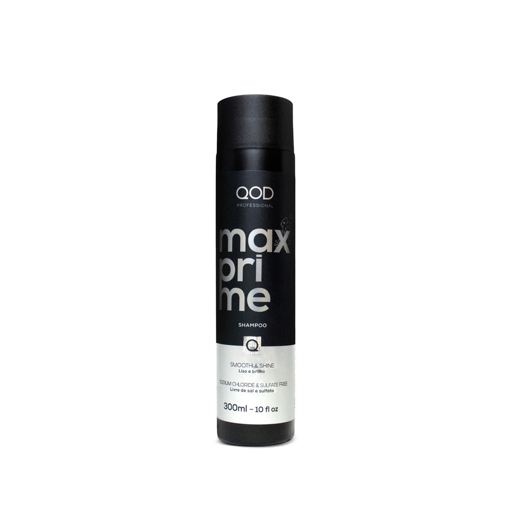 QoD PRO Max Prime Shampoo bottle for straight hair offering smooth, manageable results