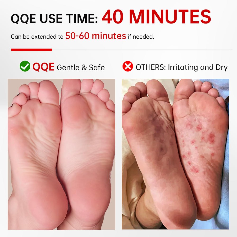 QQE Foot Peel Mask at-home spa moment for comfortable feet.