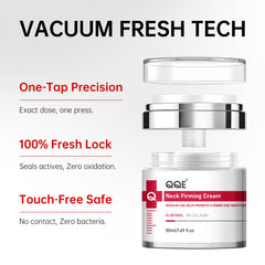 QQE Neck Cream applied to neck for daily hydration.