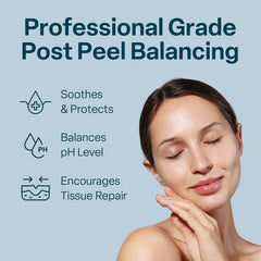 QRxLabs glycolic peel application scene showing at-home skincare routine