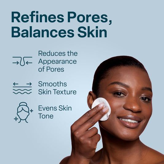 QRxLabs Pore Toner Pad liquid-soaked pad for clean, prep-ready skin.