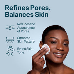QRxLabs Pore Toner Pad liquid-soaked pad for clean, prep-ready skin.