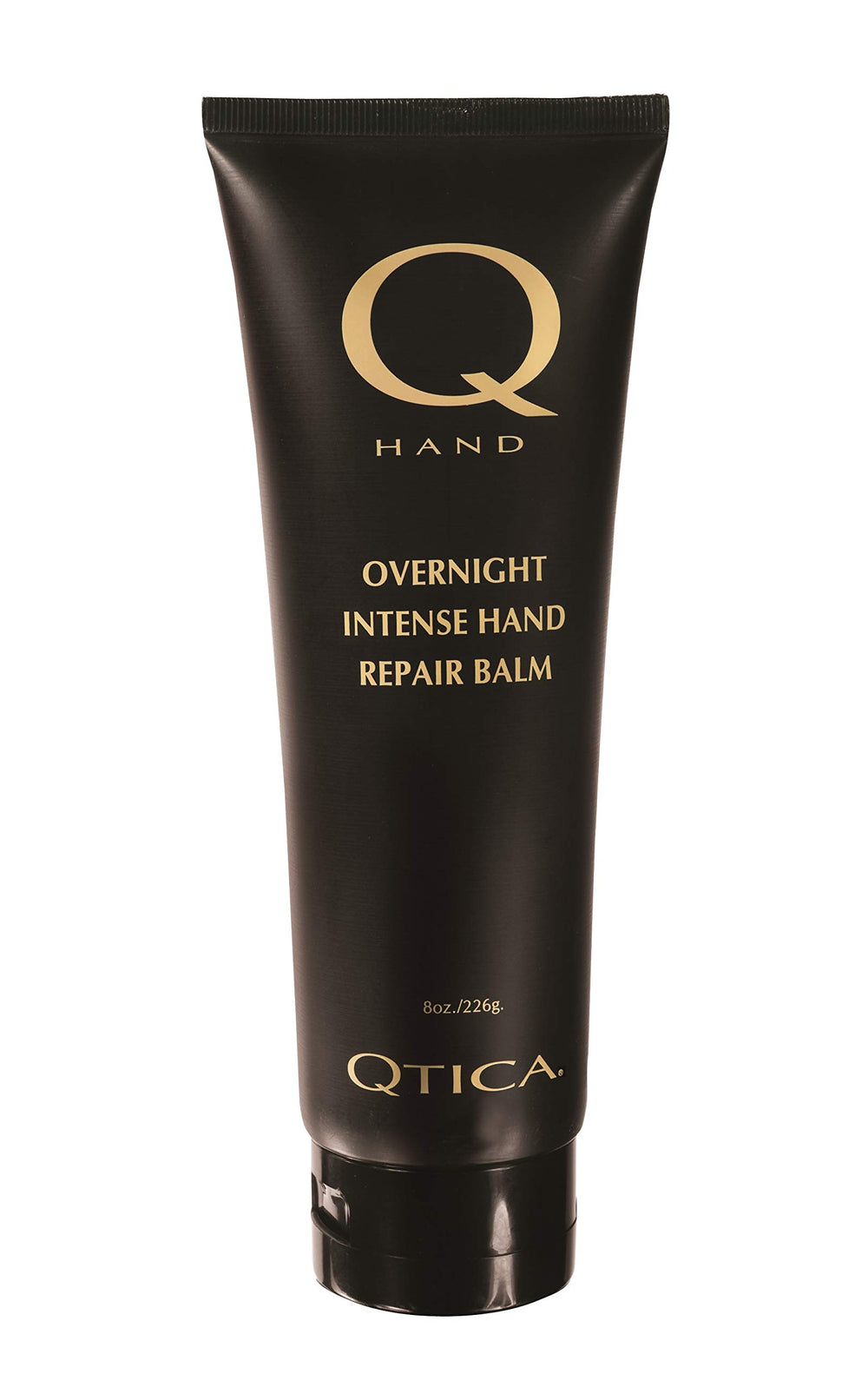 QTICA Hand Overnight Balm bottle highlights rich night formula for severely dry hands