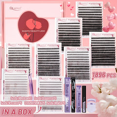 QUAFFLY 1896 clusters lashes ready for long-lasting volume and creativity.