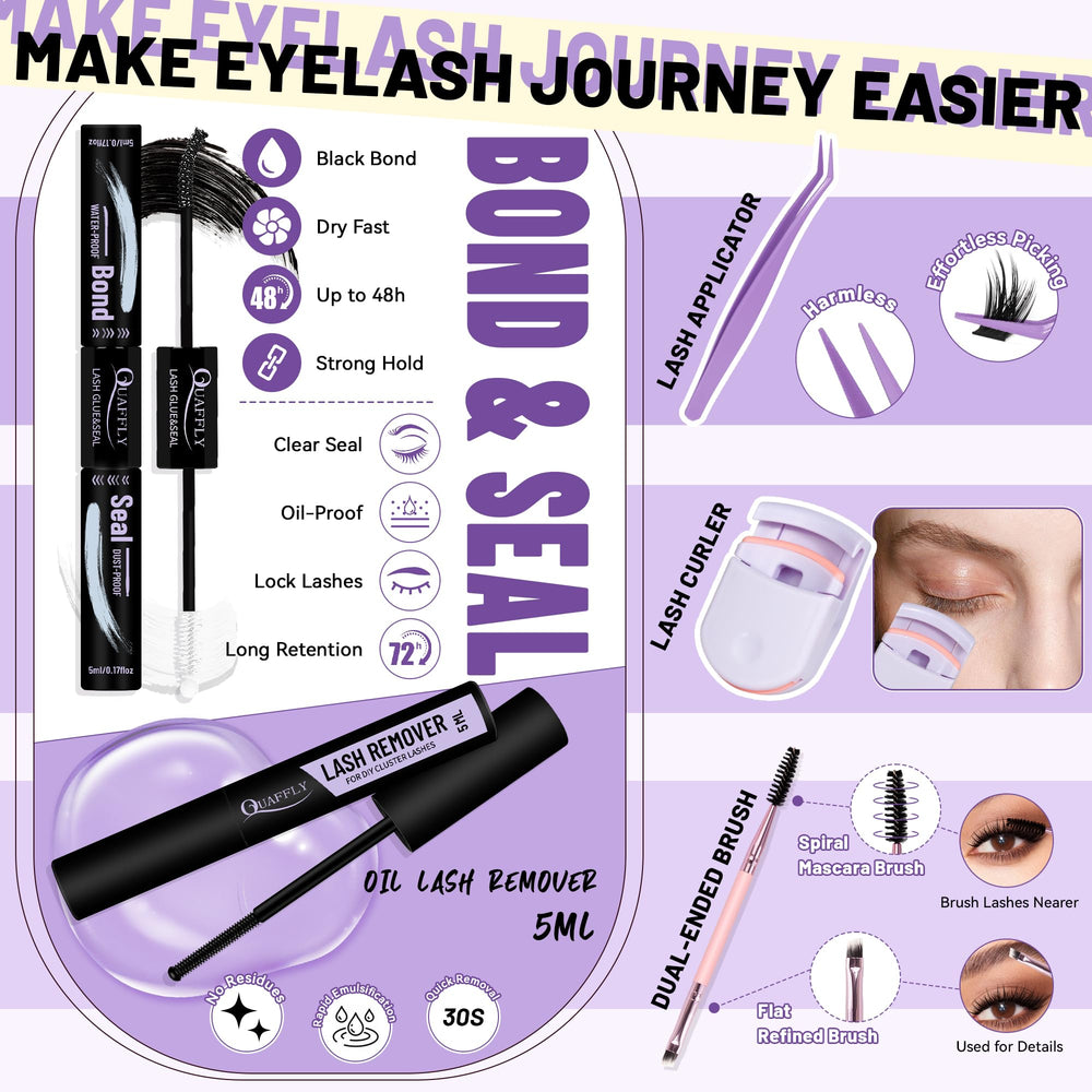 QUAFFLY four palettes of blended-style lashes for variety