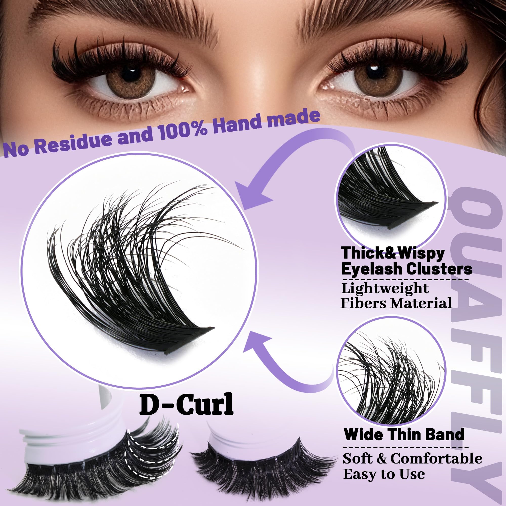 QUAFFLY mild makeup remover for safe lash removal.