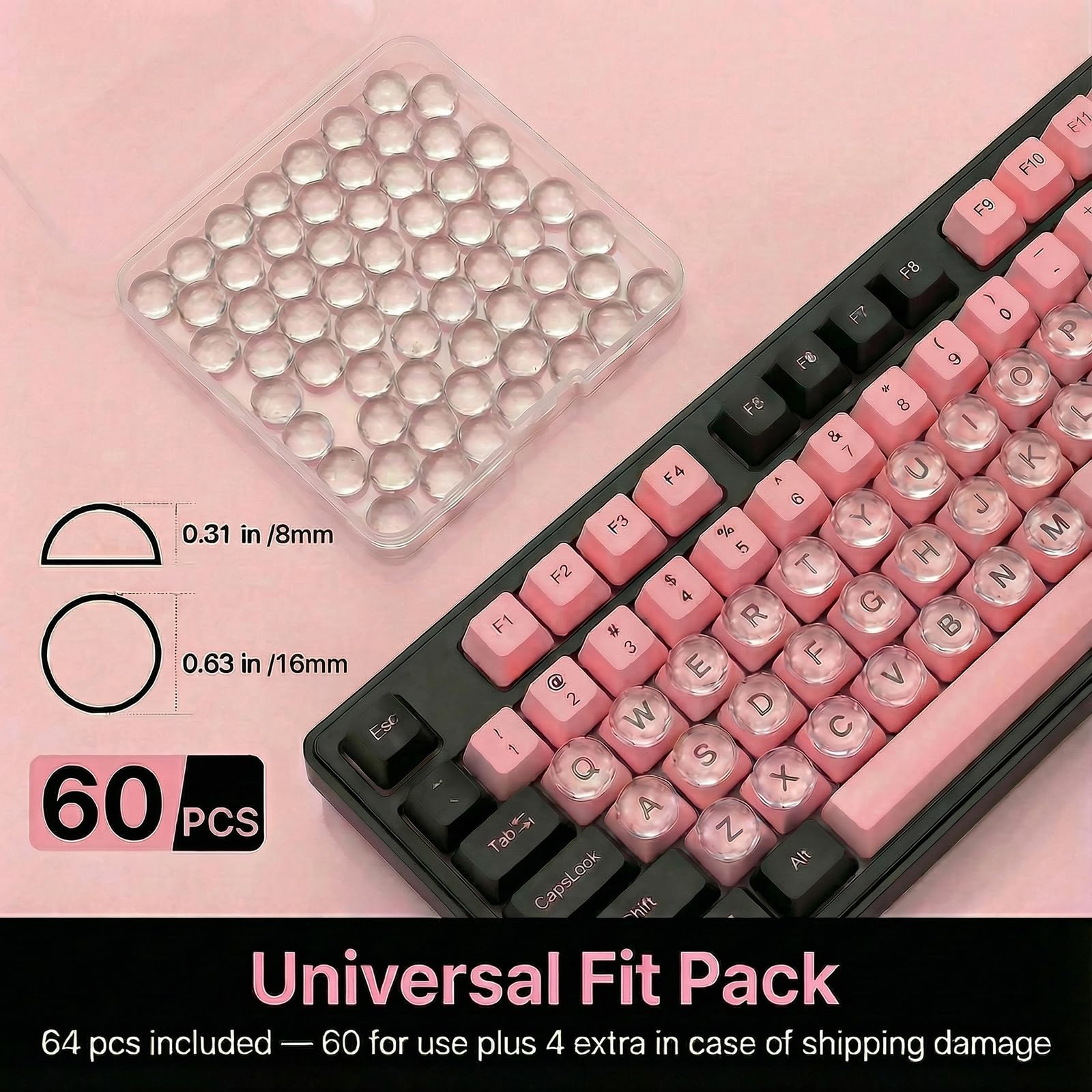 Quafochi keyboard stickers' crystal-clear design keeps keys legible and quiet.